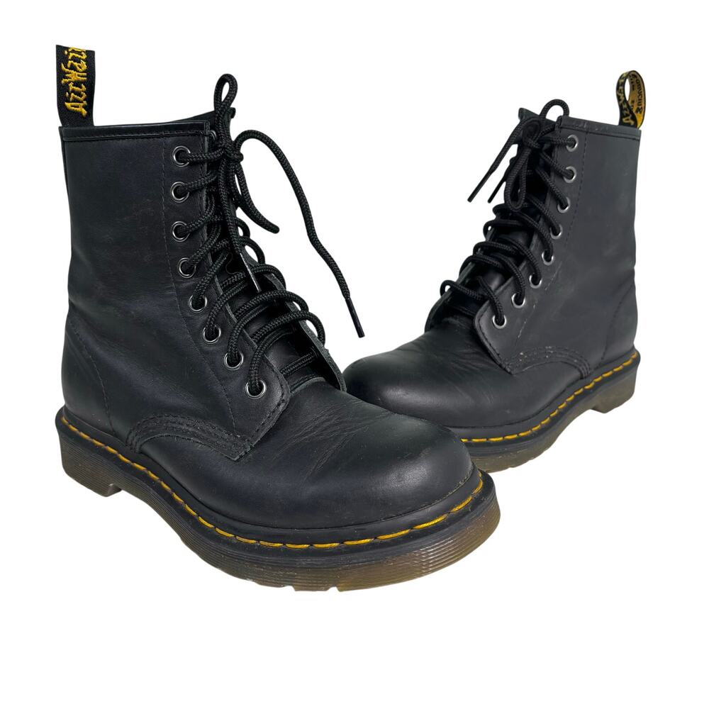 Dr Martens 11821 Black Leather 8 Eye Mid Boots 6